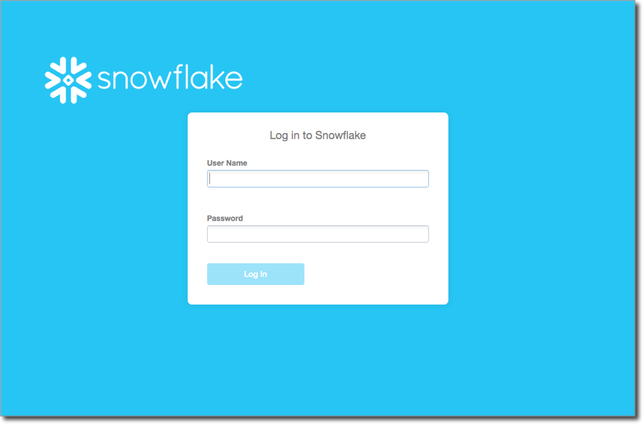 Snowflake WebUI Login